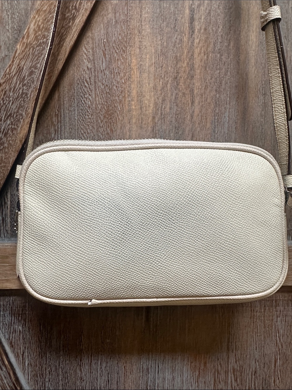 Coach Double-Zip Pouch with Metallic Rivets in Chalk Crossbody Bag Purse - Picture 8 of 16